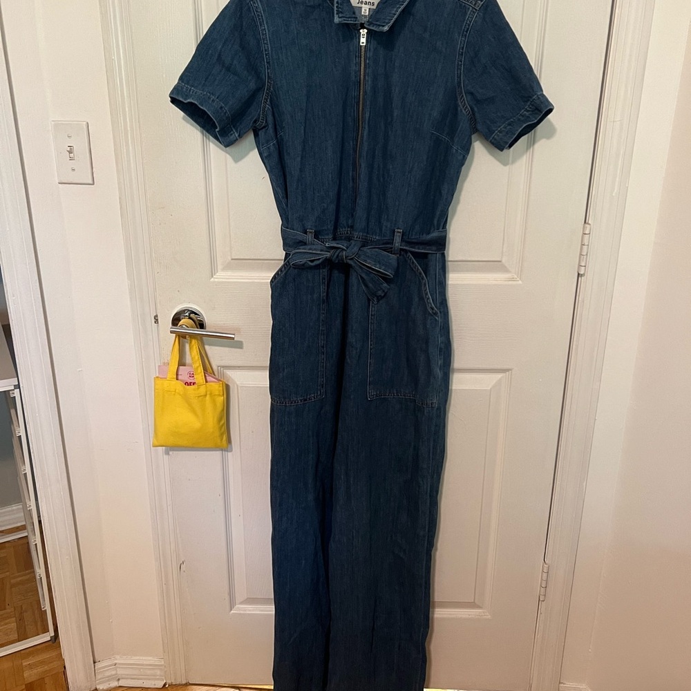 Reformation Denim Short Sleeve Jumpsuit - Picture 2 of 4